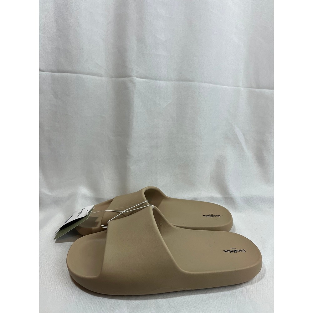 Goodfellow & Co Mens Slide Sandals Tan Beige Slip On Comfort Shoes Size 13 NEW